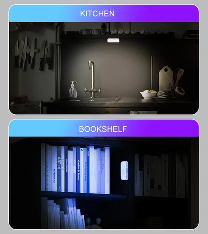 LED Touch Light Mini Wireless Car Interior Lighting Auto Roof Ceiling Reading Lamp for Door Foot Trunk Storage Box USB Charging
